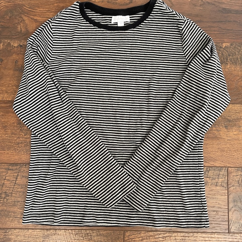 Black/Gray Striped Charter Club Long Sleeve